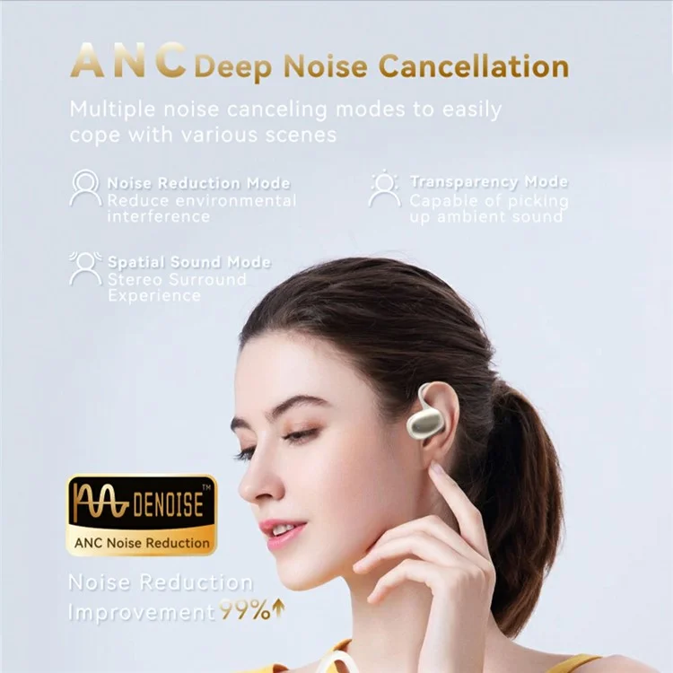 F20 OWS Auriculares inalámbricos de botón Bluetooth para correr con reducción activa de ruido - Morado