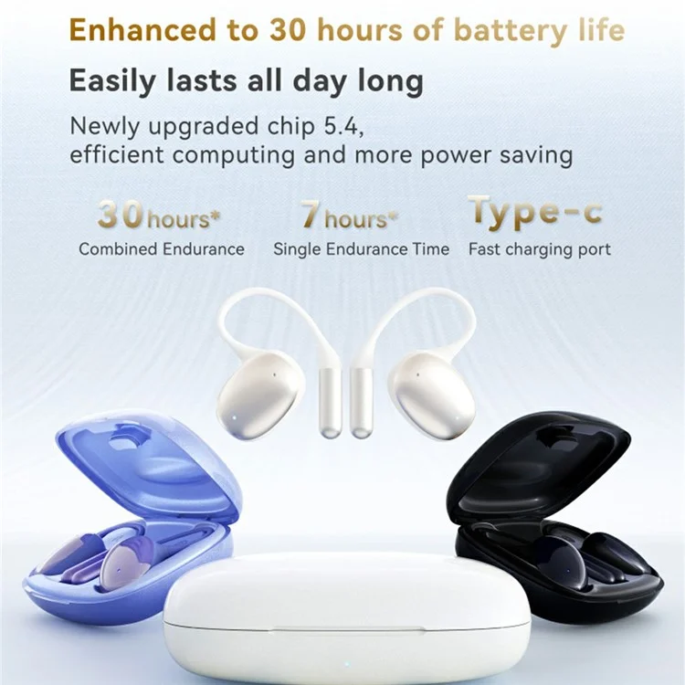 F20 OWS Auriculares inalámbricos de botón Bluetooth para correr con reducción activa de ruido - Morado