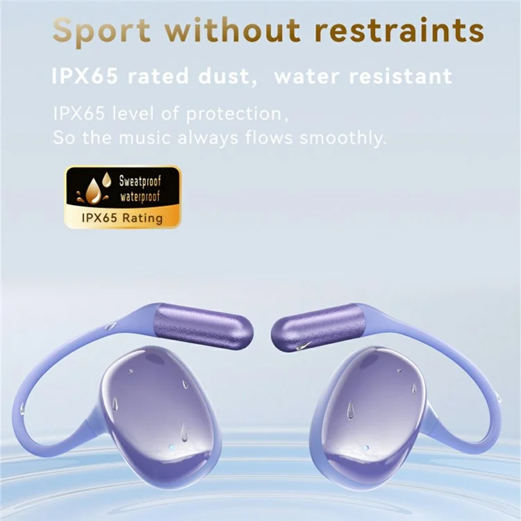 F20 OWS Auriculares inalámbricos de botón Bluetooth para correr con reducción activa de ruido - Morado