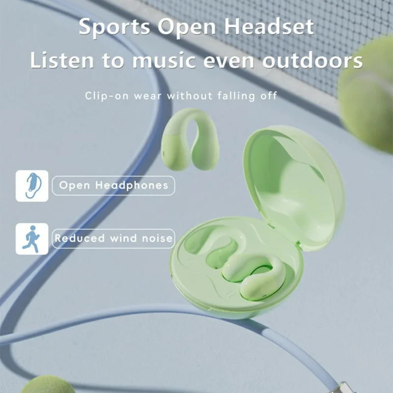 F13 1 Pair HIFI Wireless Earbuds Ear-Clip Design Bluetooth-Compatible Earphones True Wireless Stereo - White