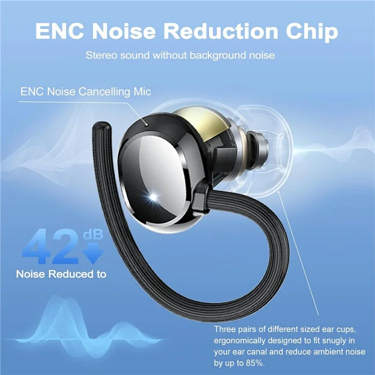 Q35 1 Pair Ear-Hook Headphones Wireless Earbuds Sport Business Headset High Definition Sound Comfortable Wear
