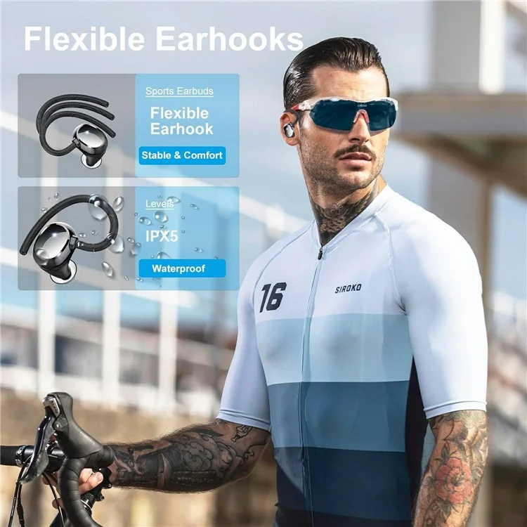 Q35 1 Pair Ear-Hook Headphones Wireless Earbuds Sport Business Headset High Definition Sound Comfortable Wear