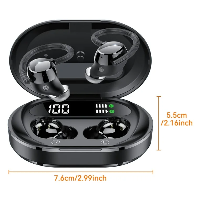 Q35 1 Pair Ear-Hook Headphones Wireless Earbuds Sport Business Headset High Definition Sound Comfortable Wear