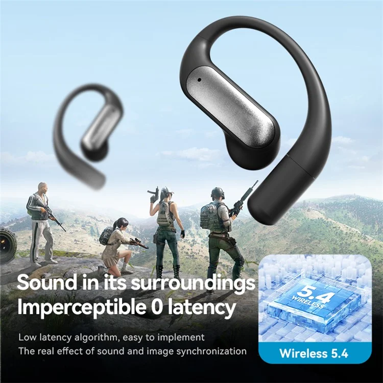 M118 Wireless Earphones Bluetooth-Compatible Waterproof Sports Ear Hook Headset - Black