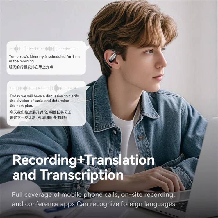M118 Wireless Earphones Bluetooth-Compatible Waterproof Sports Ear Hook Headset - Black