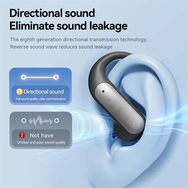 M118 Wireless Earphones Bluetooth-Compatible Waterproof Sports Ear Hook Headset - Black