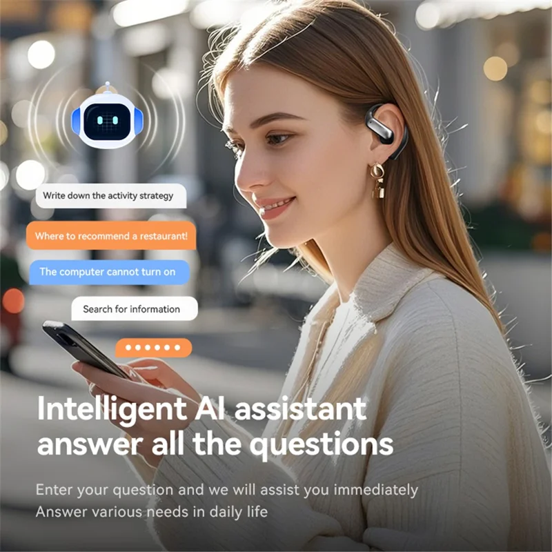 M118 Wireless Earphones Bluetooth-Compatible Waterproof Sports Ear Hook Headset - Silver