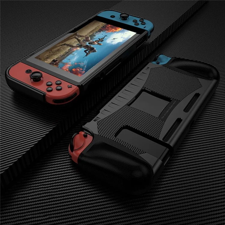 For Nintendo Switch Case Soft TPU Anti Drop Anti Slip Protective Cover - Black