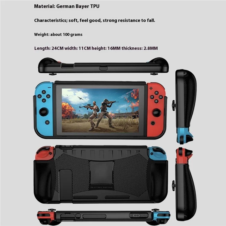 For Nintendo Switch Case Soft TPU Anti Drop Anti Slip Protective Cover - Black