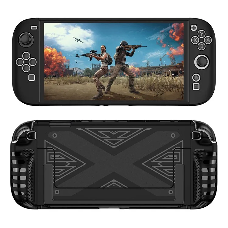 Funda para Nintendo Switch 2 con Soporte, Carcasa Protectora Desmontable de TPU + PC - Negro