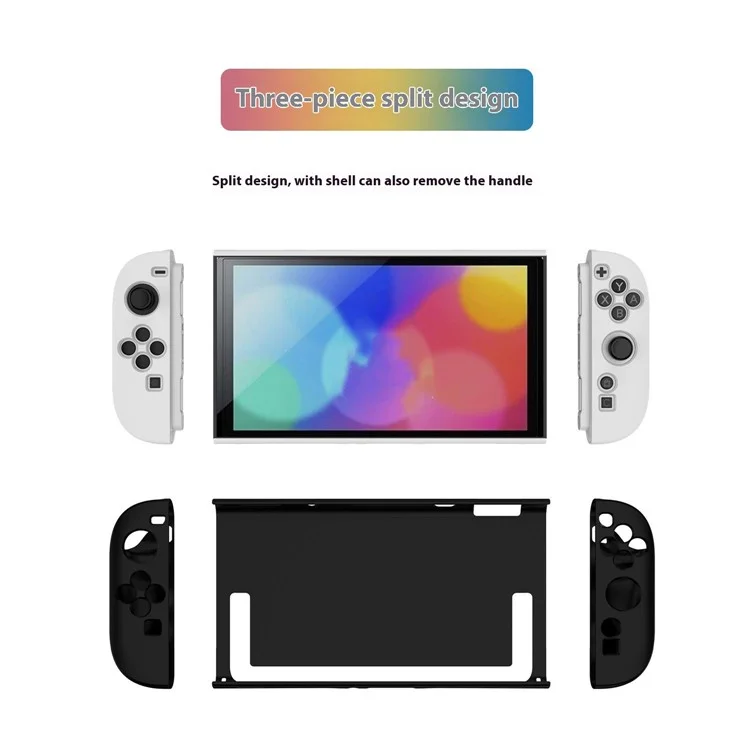 Funda para Nintendo Switch 2 con Soporte, Carcasa Protectora Desmontable de TPU + PC - Negro