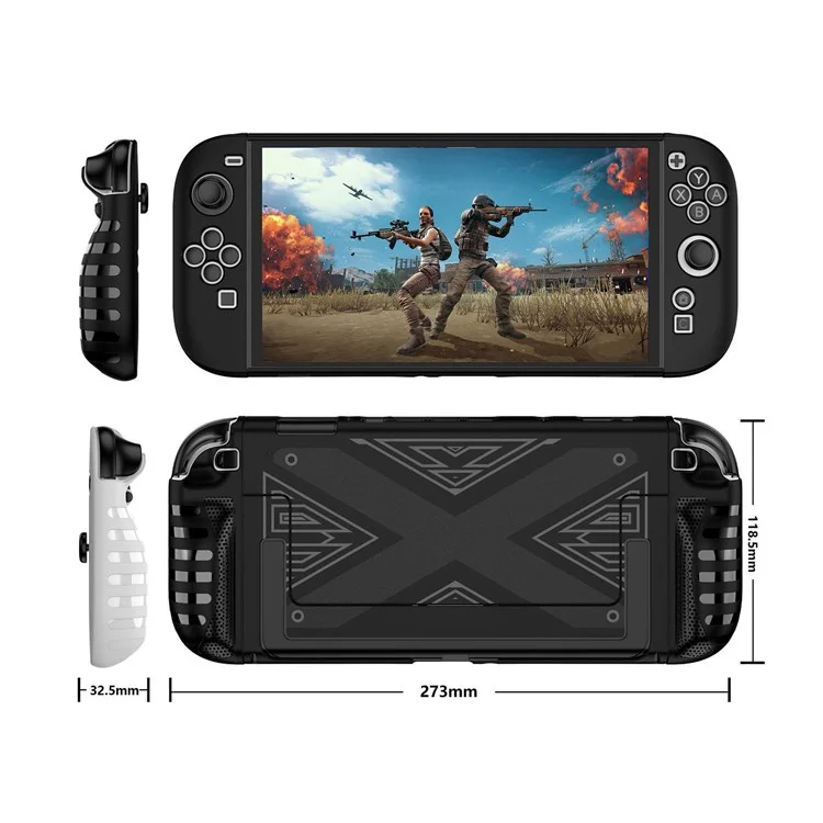Funda para Nintendo Switch 2 con Soporte, Carcasa Protectora Desmontable de TPU + PC - Negro