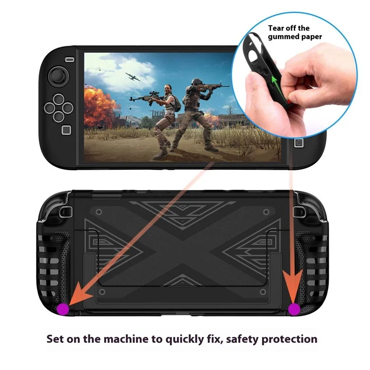 Funda para Nintendo Switch 2 con Soporte, Carcasa Protectora Desmontable de TPU + PC - Negro