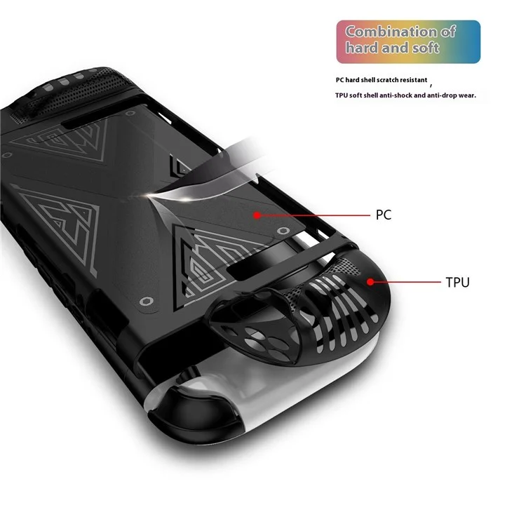 Funda para Nintendo Switch 2 con Soporte, Carcasa Protectora Desmontable de TPU + PC - Negro