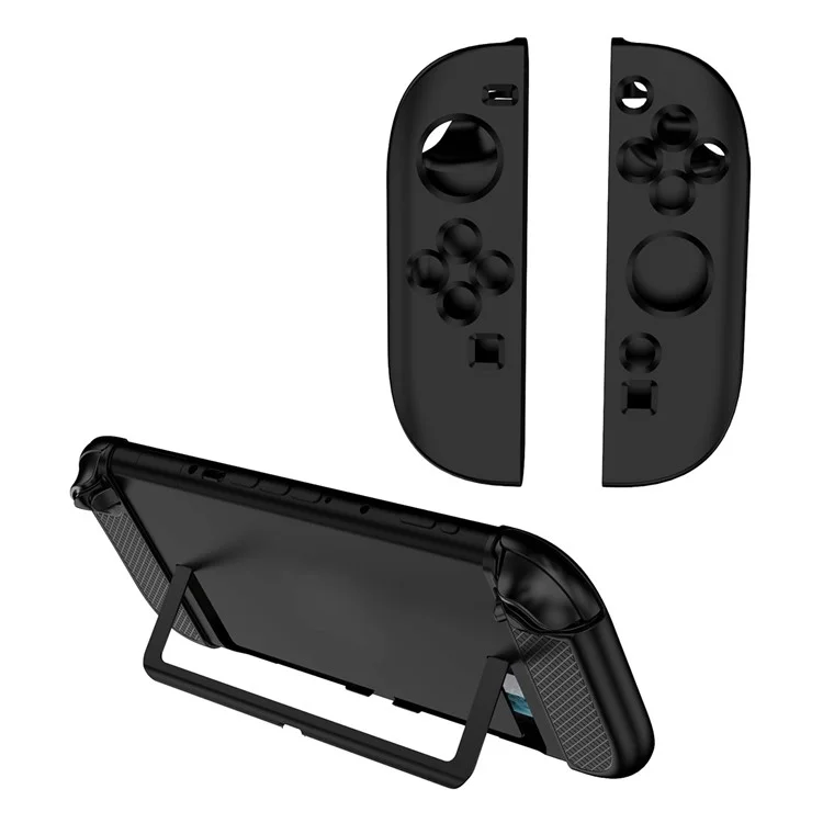1 Par de Capas de Silicone para Nintendo Switch 2 Controlador Caixa Protetora Console de Jogo Joy-Con Manga de Alça - Preto