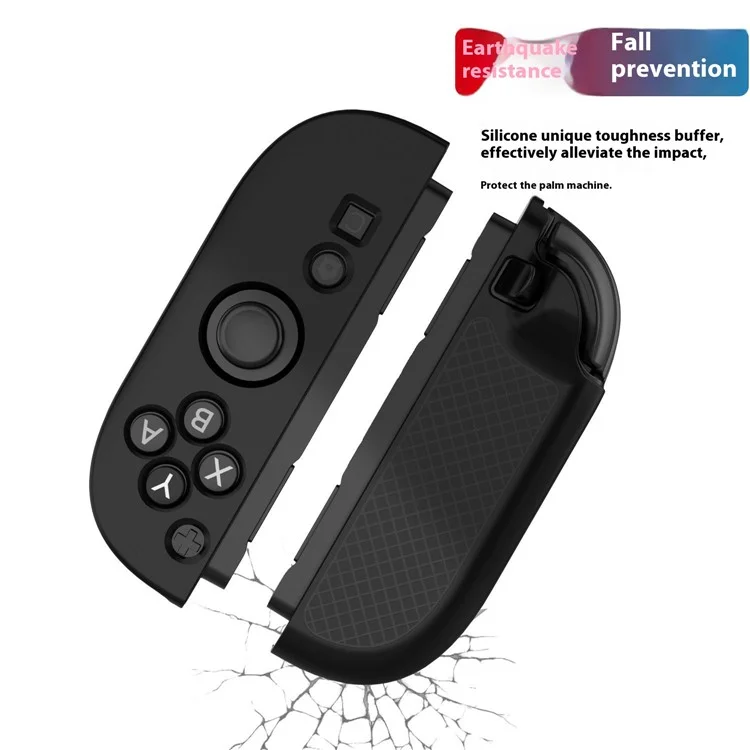 1 Par de Capas de Silicone para Nintendo Switch 2 Controlador Caixa Protetora Console de Jogo Joy-Con Manga de Alça - Preto