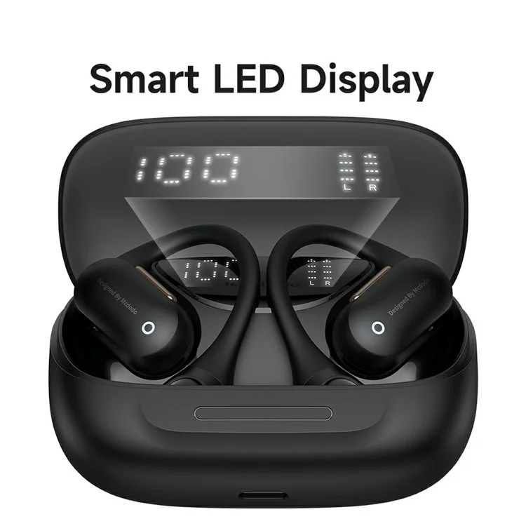 MCDODO HP-007 Auricolari Wireless True Open-Ear con Display LED Cuffie Bluetooth IPX4 Resistenti all'Acqua - Nero