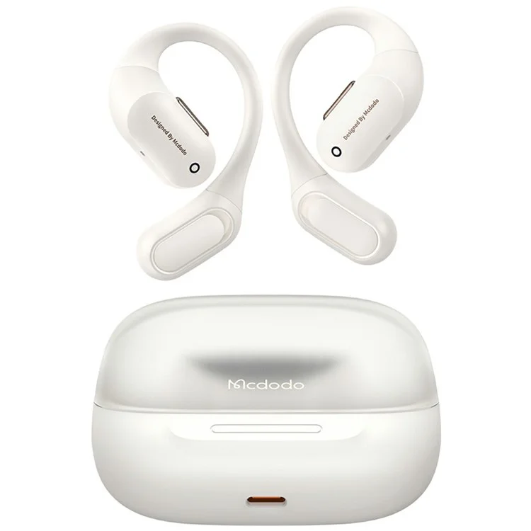 MCDODO HP-007 Open-Ear True Wireless Earbuds with LED Display BT Headphones IPX4 Water Resistant - Beige