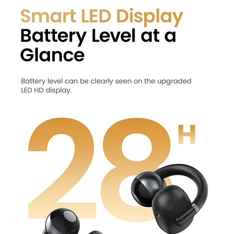 HAYLOU OW03 Ear Clip Headphones ENC Noise Reduction Bluetooth-Compatible 5.4 Wireless Earbuds - Black