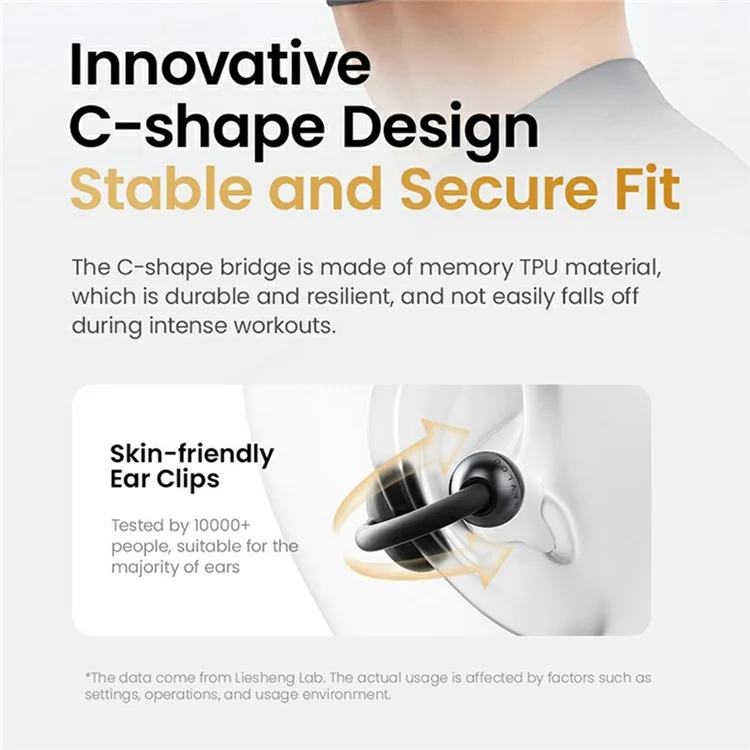 HAYLOU OW03 Ear Clip Headphones ENC Noise Reduction Bluetooth-Compatible 5.4 Wireless Earbuds - Black