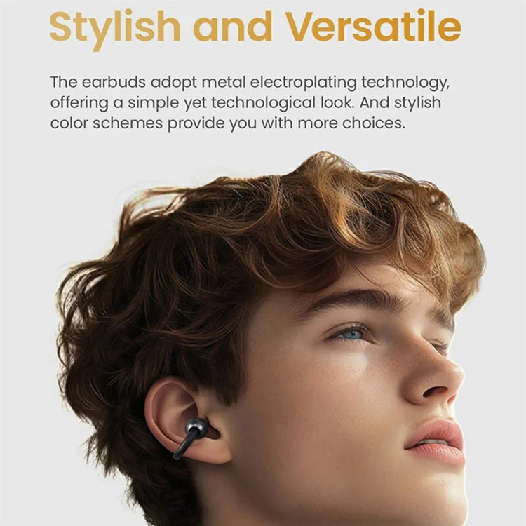 HAYLOU OW03 Ear Clip Headphones ENC Noise Reduction Bluetooth-Compatible 5.4 Wireless Earbuds - Black