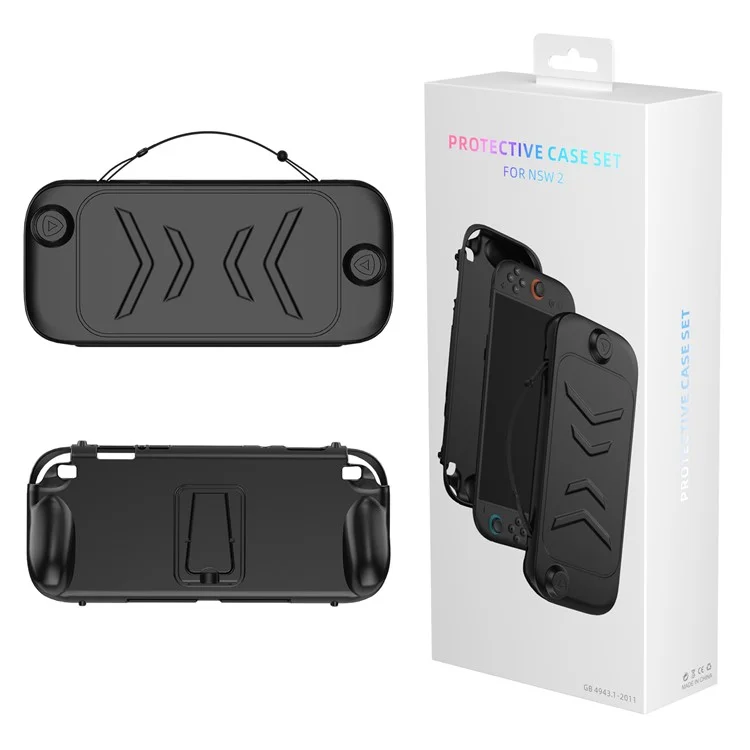 JYS JYS-NS2272 pour Nintendo Switch 2 / Switch / Switch OLED Étui de protection en TPU+ABS avec support amovible