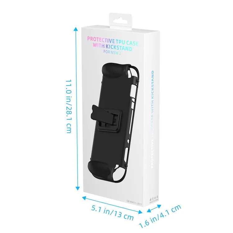 JYS JYS-NS2301 Étui de protection TPU avec support pour Nintendo Switch 2, antidérapant, pour la coque arrière de la console de jeu