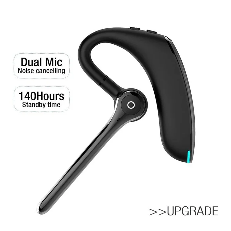 F910 Geräuschunterdrückende Bluetooth 5.0 Ohrhörer, kabellose Freisprecheinrichtung Stereo-Headset mit Mikrofon für Smartphones - Schwarz