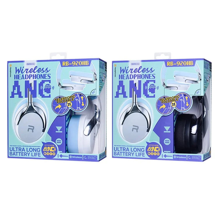REMAX RB-920HB Wireless Headphones ANC Over-Ear Heatset with High Fidelity Sound For Comfortable Wear - Black