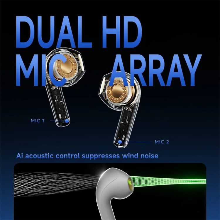 Fones de Ouvido Sem Fio ND Air 3 Bluetooth 5.4 com Driver Dinâmico de 13mm, Semi In-Ear HiFi - Preto