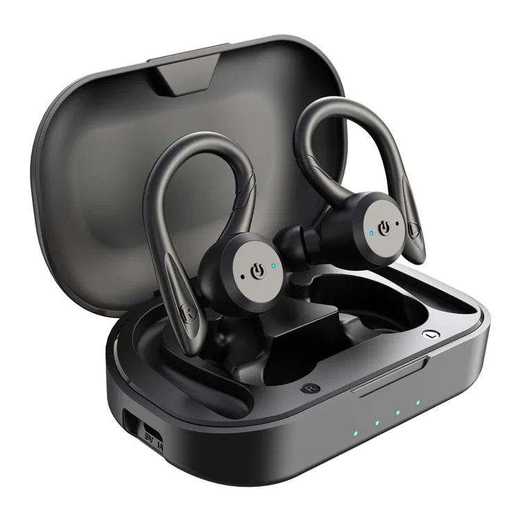 BE1032 Auriculares TWS con Gancho para Oreja, Compatibles con Bluetooth 5.0, Auricular Inalámbrico Estéreo Deportivo Resistente al Agua IPX7