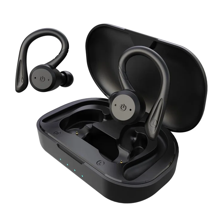 BE1032 Auriculares TWS con Gancho para Oreja, Compatibles con Bluetooth 5.0, Auricular Inalámbrico Estéreo Deportivo Resistente al Agua IPX7