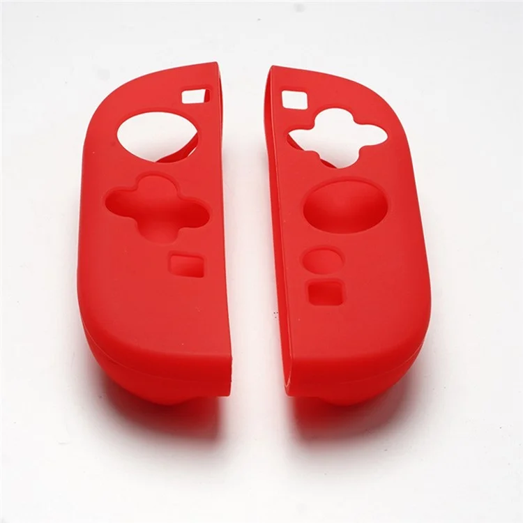 1 Par de Fundas de Silicona para Mandos de Nintendo Switch Antichoque Suave Protectora con 2 Tapas de Joystick - Rojo