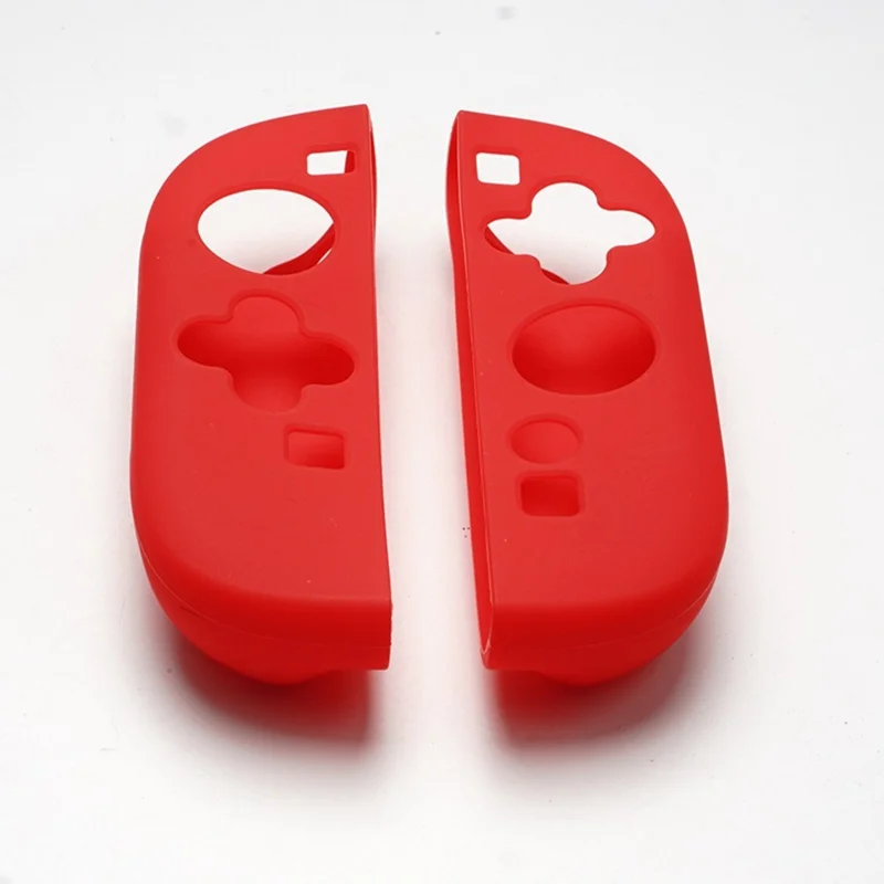 1 Pair For Nintendo Switch 2 Controllers Silicone Case Shockproof Soft Protective Cover with 2 Thumbstick Caps - Black