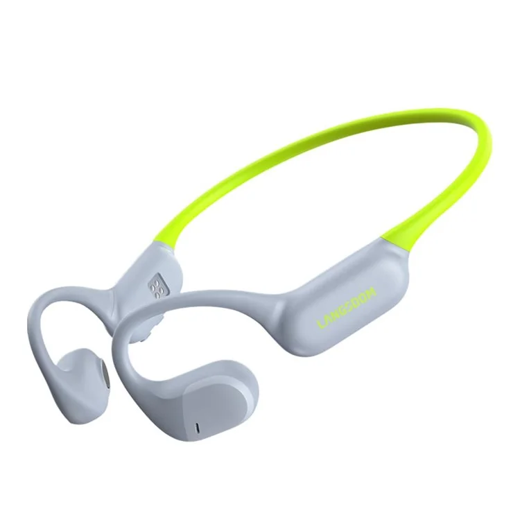 LANGSDOM Airware Pro BE19 Open-Ear-Kopfhörer MP3-Modus Wasserdicht Laufende Ohrhörer mit integriertem 32-GB-Speicher - Grau+Grün