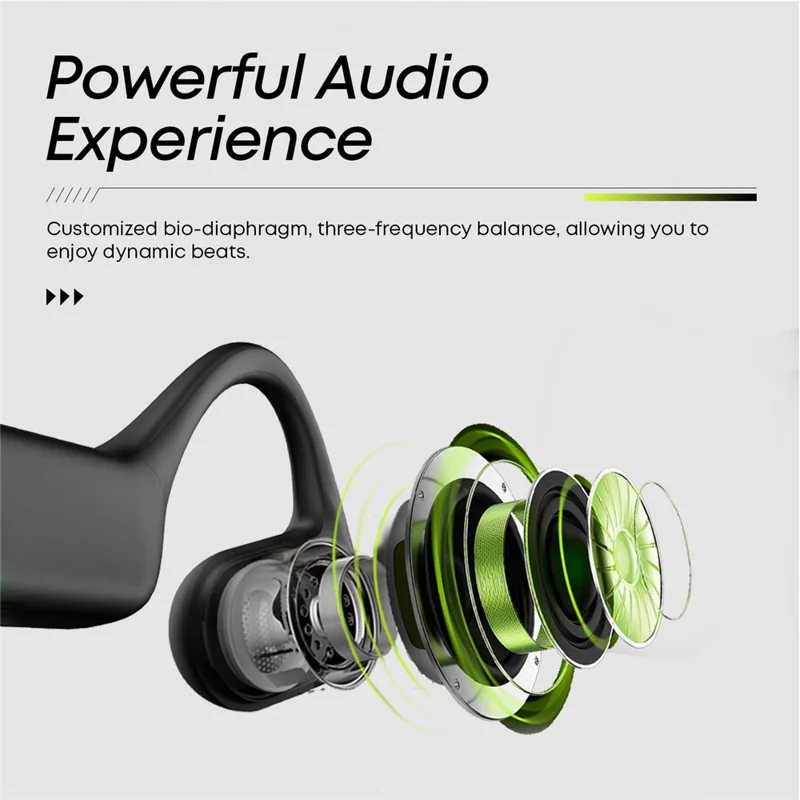 LANGSDOM AirWave BE10 Cycling Sport Bone Conduction Bluetooth-Compatible Headset Open Ear Waterproof Earphone - Black