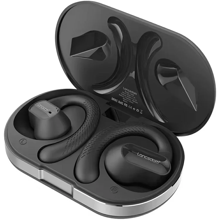 LANGSDOM TS05 Kabellose Bluetooth-kompatible Kopfhörer mit Mikrofon Ohrhörer Musik Anruf Headset - Schwarz