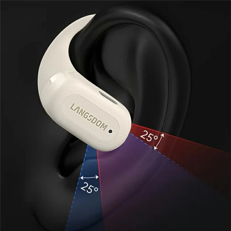 LANGSDOM TS19 Sports Wireless Earphones with Mic Ear Hook Design Bluetooth-Compatible Waterproof Music Headset - Black