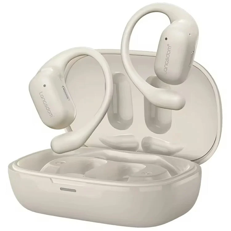 LANGSDOM TS17 Wireless Bluetooth-Compatible Earphones Ear Hook Open-Ear Design Waterproof Headset with Microphone - Beige