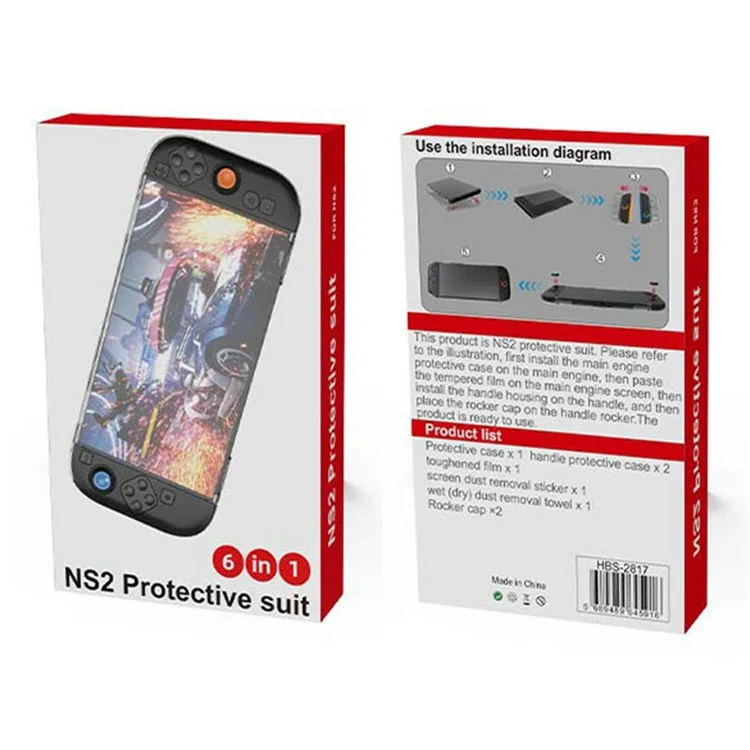 HBS-2817 Für Nintendo Switch 2 Rückseite 3-in-1 Joy-Con Controller Kratzschutz Schutzhülle