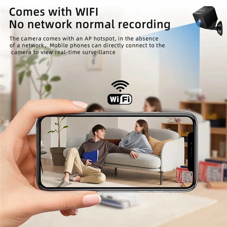 F01 Mini Cube 1080P HD Telecamera con Visione Notturna e Rilevamento di Movimento, Videocamera di Sorveglianza Smart WiFi
