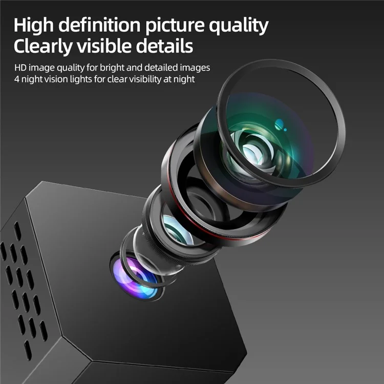 F01 Mini Cube 1080P HD Telecamera con Visione Notturna e Rilevamento di Movimento, Videocamera di Sorveglianza Smart WiFi