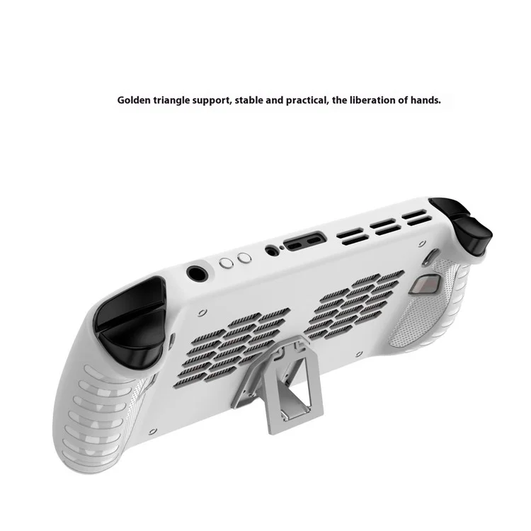 For Lenovo Legion Go S Handheld Game Console TPU Case with Kickstand Impact-Resistant Protective Cover - Black