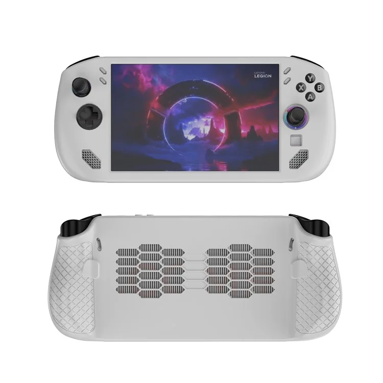For Lenovo Legion Go S Handheld Game Console Silicone Case Impact-Resistant Soft Protective Cover - White