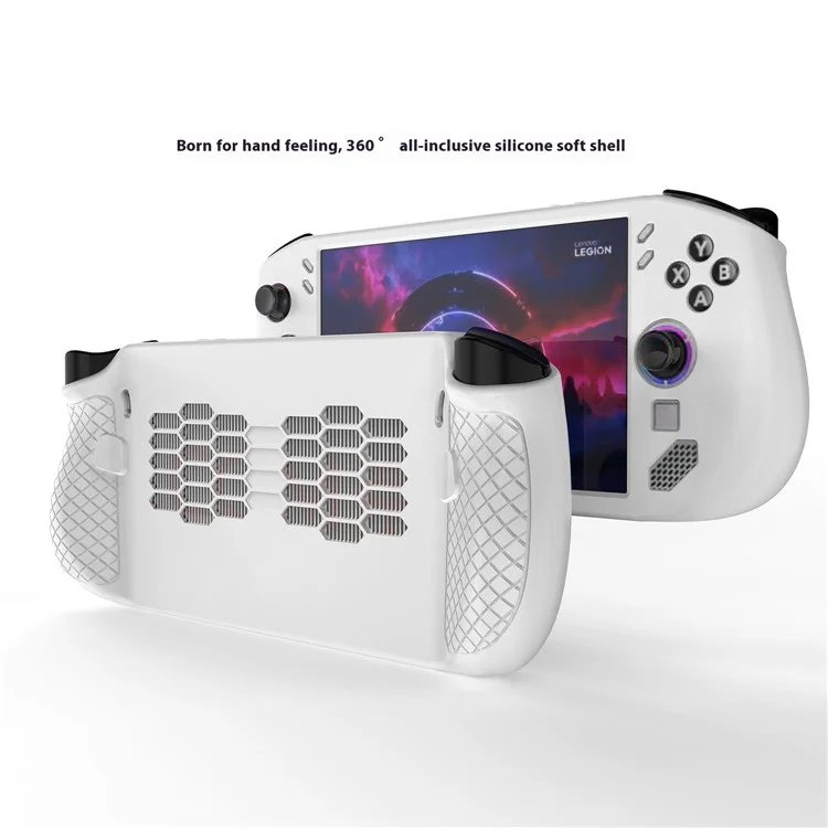 For Lenovo Legion Go S Handheld Game Console Silicone Case Impact-Resistant Soft Protective Cover - White