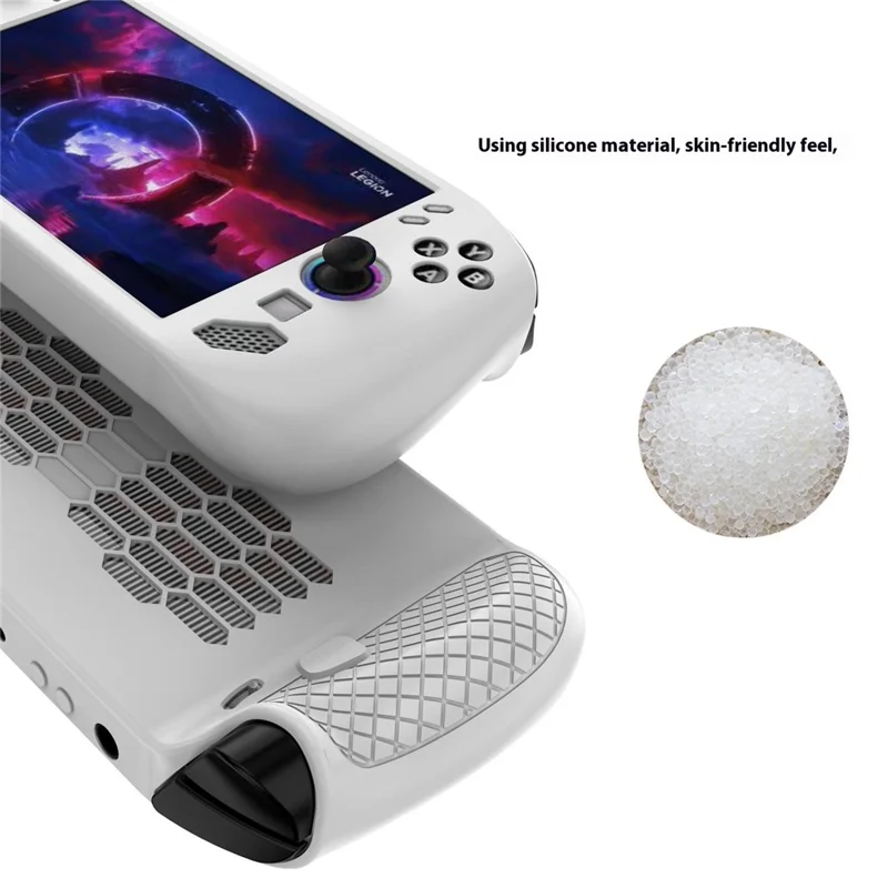 For Lenovo Legion Go S Handheld Game Console Silicone Case Impact-Resistant Soft Protective Cover - Black