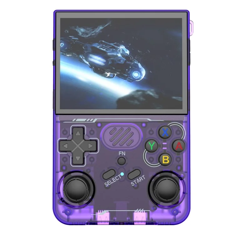 Console de jeu portable R36xx de 3,5 pouces, Contrôleur d'arcade rétro, Version standard / Carte TF 64 Go - Violet transparent