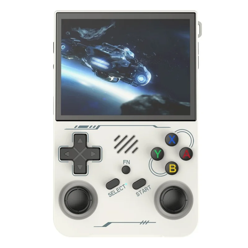 R36xx Handheld Game Console 3.5 Inch Screen Retro Arcade Gaming Controller, Standard Version  /  64G TF Card - White