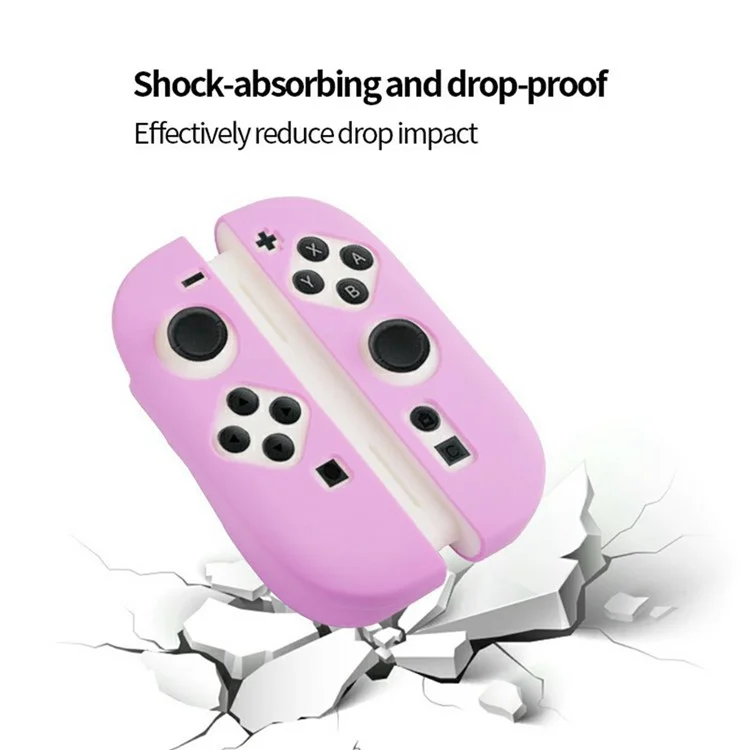 Funda de silicona para mando de Nintendo Switch 2 con diseño separado, antichoque y antigolpes - Rosa