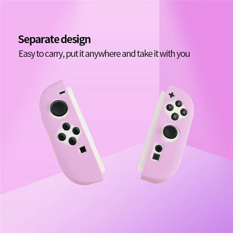 Funda de silicona para mando de Nintendo Switch 2 con diseño separado, antichoque y antigolpes - Rosa